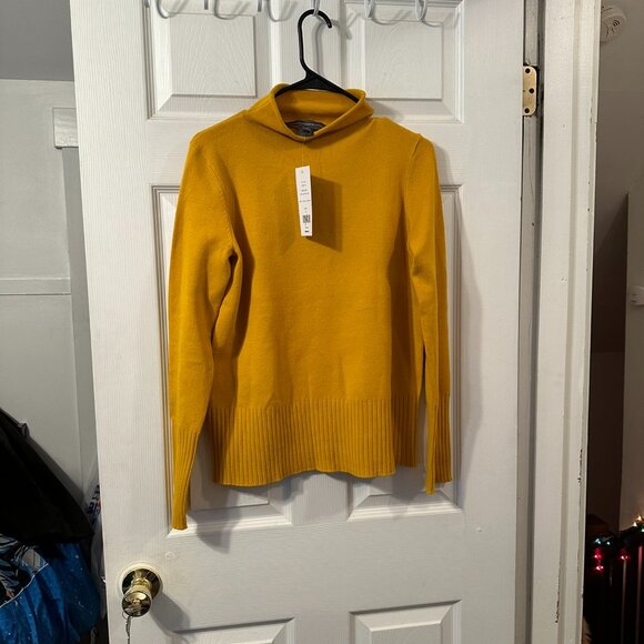 Women's French Connection Mustard Yellow Roll Neck Jumper/Sweater. Size M. NWT. - Picture 8 of 8